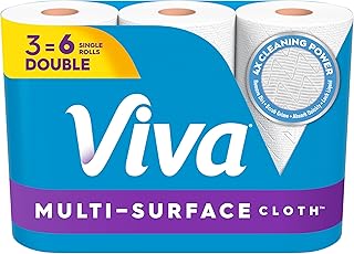 Viva Multi-Surface Cloth Paper Towels, 3 Double Rolls, 110 Sheets per Roll