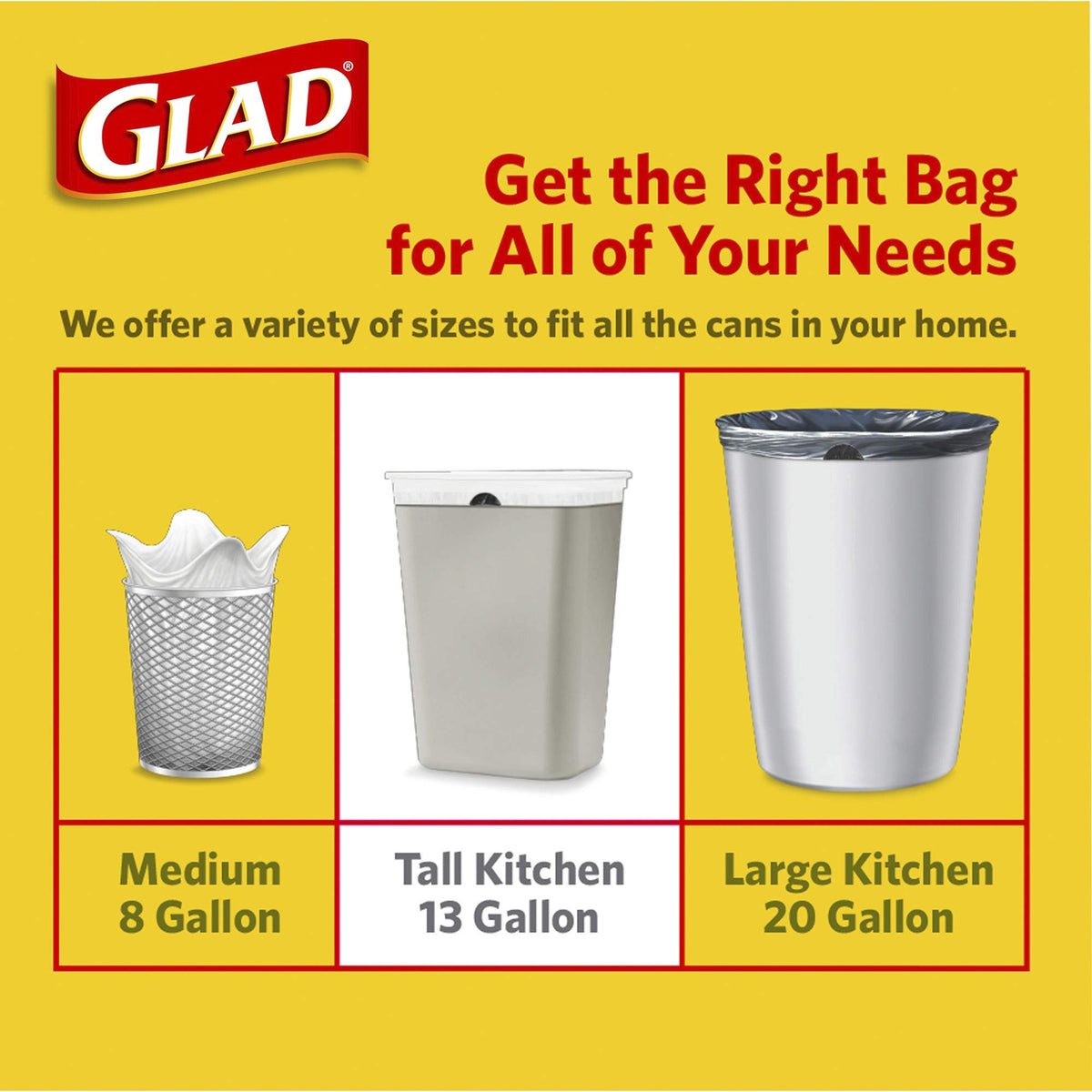 Glad White / 80 Count (Pack of 3) / Hawaiian Aloha Trash Bags