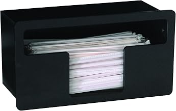 DISPENSE-RITE FMTS-1BT Built-in Wrapped Straw Organizer, Black Polystyrene, Holds Standard or Jumbo Straws up to 10", Horizontal Mount, Requires 5-1/2" x 10-7/8" Cut-Out, 6-1/4"H x 11-5/8"W x 5-1/2"D