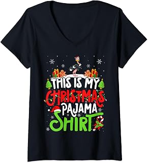 Emu Christmas Pajama Shirt Emu Lover V-Neck T-Shirt