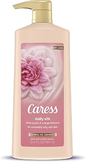 Caress Hydrating Body Wash with Pump For Noticeably Silky Soft Skin Daily Silk Extract and Floral Oil Essence 25.4 oz