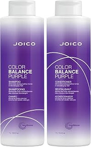 Joico Color Balance Purple Shampoo and Conditioner | For Cool Blonde or Gray Hair | Eliminate Brassy Yellow Tones | Boost Color Vibrancy & Shine | UV Protection | With Rosehip Oil & Green Tea Extract