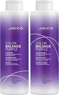 Joico Color Balance Purple Shampoo & Conditioner Set, Eliminate Brassy and Yellow tones, for Cool Blonde or Gray Hair