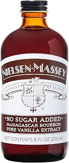 Nielsen-Massey No Sugar Added Madagascar Bourbon Pure Vanilla Extract for Baking and Cooking, 8 Ounce Bottle