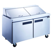 DSP60-24M-S2 14.3 cu. ft. 2-Door Commercial Food Prep Table Refrigerator with Mega Top by Dukers – 14.3 cubic_feet, Model 24 1/6 pan containers, 2 wire shelves, power cord