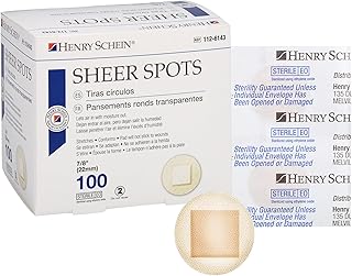 Henry Schein Sheer Spot Adhesive Bandage, 7/8", Sterile, 100 Ct