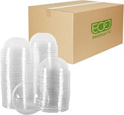Eco-Products GreenStripe Compostable Plastic Cup Dome Lids, Case of 1000, No Straw Hole, Fits 9-24oz Cups, Made From PLA Renewable Plant Based Plastic, Clear For Visibility