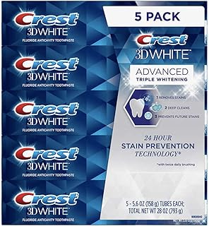 Crest 3D White Advance Whitening Flavoride Anticavity Toothpaste 5 Pack 5.6 Oz Net Wt 28 Oz