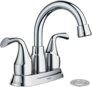 Moen Idora Chrome Two-Handle Centerset Bathroom Sink Faucet with Drain Assembly, 84115