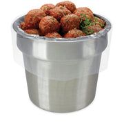 Disposable Pan Liners Fits 6 Qt. or 7 Qt. Steam Table Round Insets by PanSaver – Large, 7.0 quarts, Nylon Resin, Clear, Model 42011