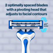 SkinGuard Razors for Men by Gillette – 4 Count (Pack of 1), Plastic, Silver