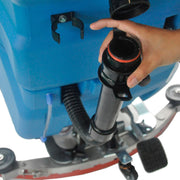 Automatic Self-Propelled Walk-Behind Floor Scrubber by Global Industrial – 21.67"W x 40.56"H, 15.0 gallons, Plastic, Blue, Model T55/50 BT