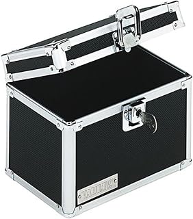 Vaultz Lockable Index Card Holder - Flash Card Organizer for Recipes, Passwords or Studying Holds 450 4x6 Notecards - Index Card Box Study Accessories, Black | Combination lock keeps notecards secure, great for recipes, passwords or studying, durable and portable