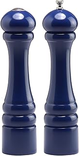 Chef Specialties 10 Inch Imperial Pepper Mill and Salt Shaker Set - Cobalt Blue