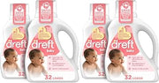 Dreft Newborn Baby Liquid Laundry Detergent,Gentle on Sensitive Skin,HE Compatible,32 loads each,(Pack of 4)