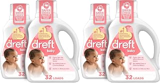 Dreft Newborn Baby Liquid Laundry Detergent,Gentle on Sensitive Skin,HE Compatible,32 loads each,(Pack of 4)