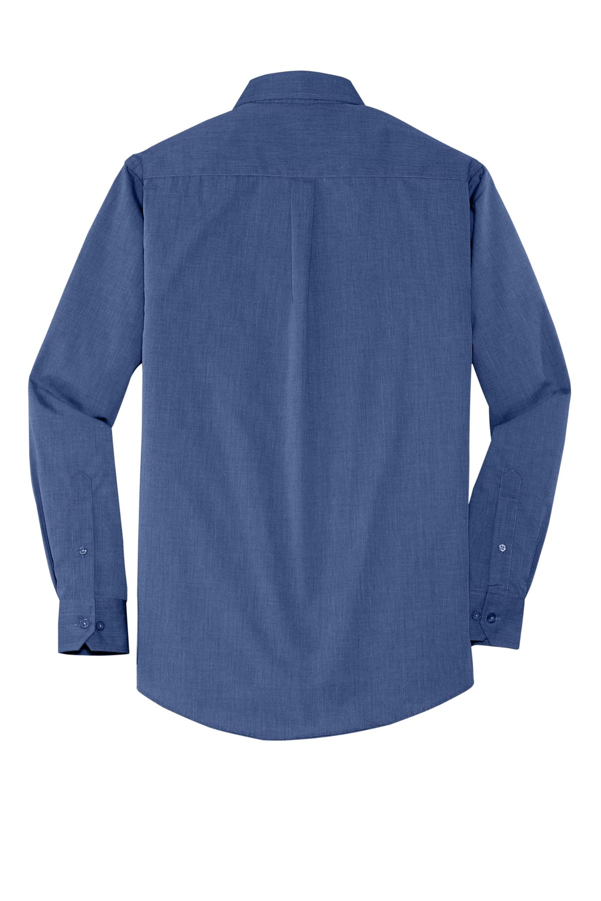 Men's Crosshatch Easy Care Button-Down Shirt Deep Blue by Port Authority – Large, Cotton, Deep Blue, Model SNM-682494