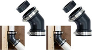 Fernco Qwik Ell 1.5 in. Hub 45-Degree Flexible PVC Elbow Fitting Includes Optional 1.25 in. Reducer Bushing (Pack of 2)