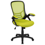 Porter Mesh High Back Ergonomic Swivel Office Chair with Lumbar Support by Flash Furniture – Set of 1, Polyester, Plywood, Plastic, Metal, Mesh, Foam, Model HL-0016-1-BK-GN-GG