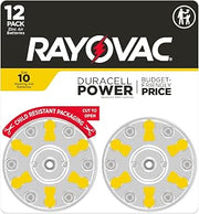 Rayovac Size 10 Hearing Aid Batteries (12 Pack)