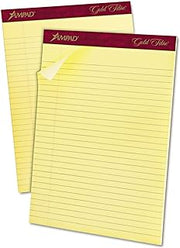 Ampad 20020 Perforated Pads, Wide Rule,50 Sht,8-1/2-Inch x11-3/4-Inch, Canary