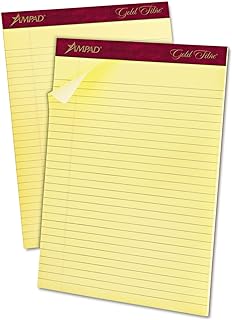 Ampad 20020 Perforated Pads, Wide Rule,50 Sht,8-1/2-Inch x11-3/4-Inch, Canary