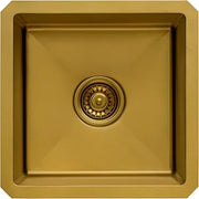 Ruvati 15-inch Polished Brass Matte Gold Stainless Steel Undermount Bar Prep 16 Gauge Kitchen Sink - RVH7015GG