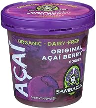 SAMBAZON Organic Açaí Sorbet Superfood Frozen Dessert, Rich in Antioxidants, 16 fl oz Cups (8-Pack)