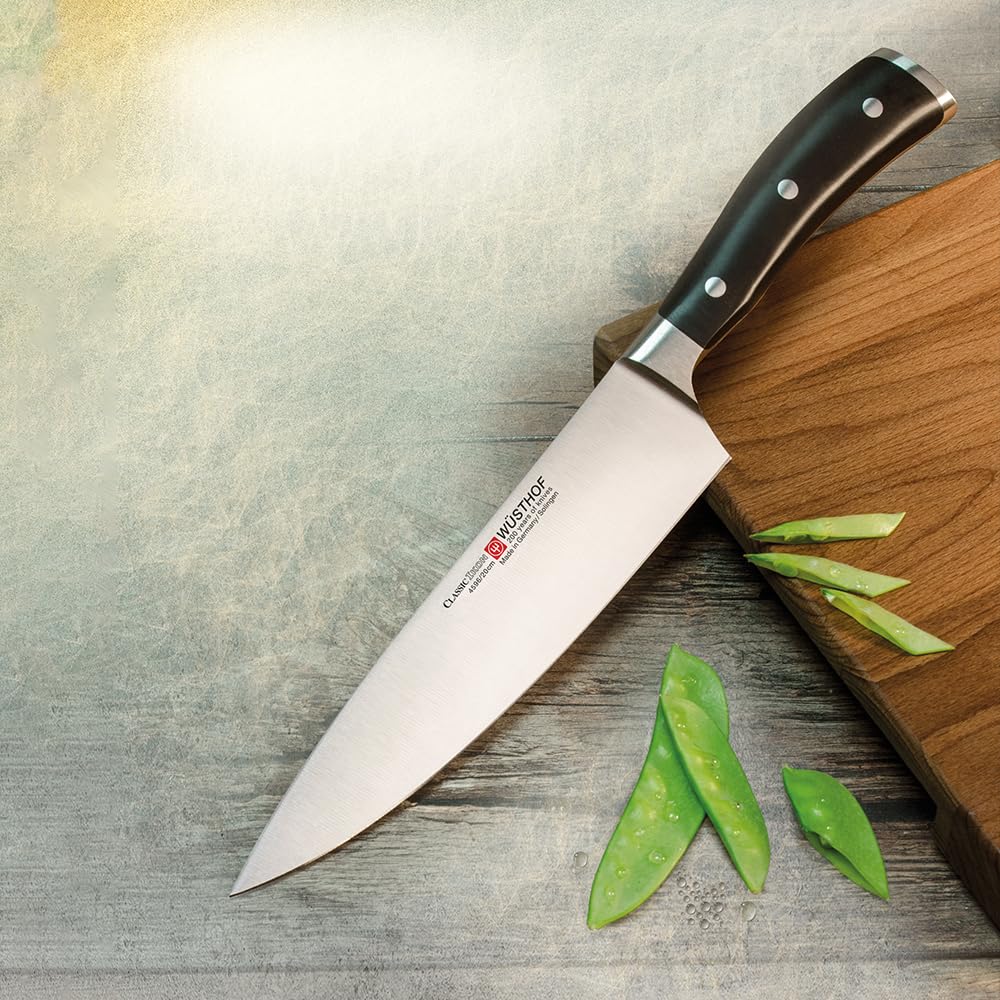 Classic IKON 8" Chef's Knife by Wüsthof – 8 Inch, Stainless Steel, Black, Model 4596/20