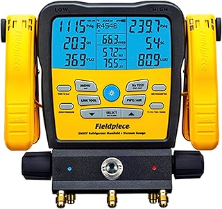 Fieldpiece SM382V Wireless 3-Port SMAN Refrigerant Manifold with Vacuum Gauge – Digital Gauges for HVAC & Refrigeration