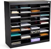 Safco E-Z Stor Literature Organizer, 36 Compartments, Office and Classroom Commercial Grade Steel Mailbox Mail Sorter, Heavy Duty Construction, Black
