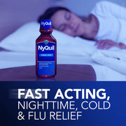 NyQUil Nighttime Cherry by Vicks – 8 Fl Oz (Pack of 1), Nyquil - Cherry, Model 01271393