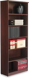 Alera Valencia Series Bookcase, Six-Shelf, 31.75w x 14d x 80.25h, Mahogany