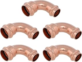 SharkBite 1 x 3/4 Inch 90 Degree Reducing Elbow, Copper Press Plumbing Fitting, Pack of 5, UPR278X5