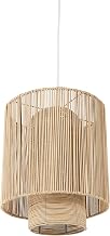 Mercana Aviario Natural Cane Cylindrical Pendant Light in Beige