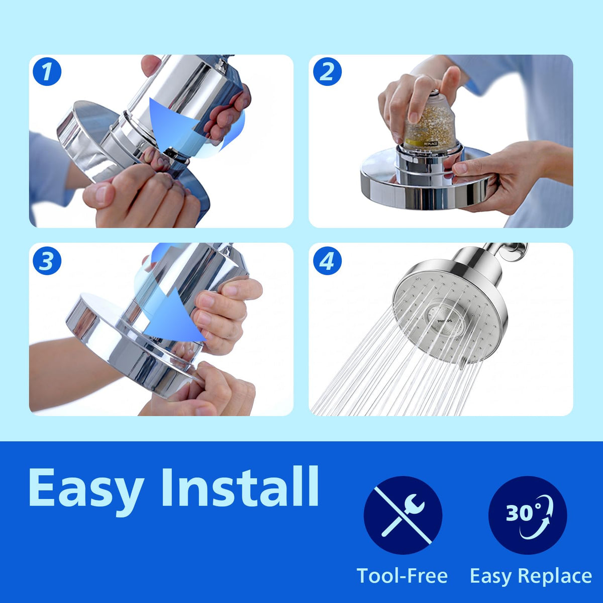 PHILIPS Transparent / Filter Cartridge / 1 Showerhead Filters