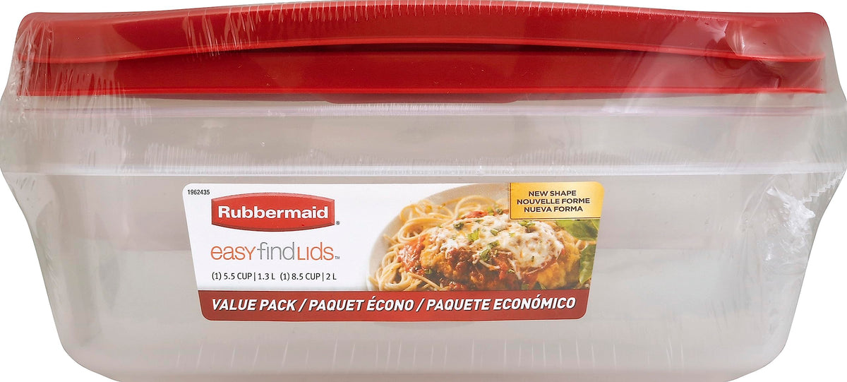 5.5 Cup and 8.5 Cup Easy Find Lid Containers Value Pack by Rubbermaid – 8.5 cups, 2.0 liters, Plastic, Blue, Model 2049351