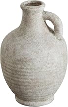 Nearly Natural 6-Inch Natural Ceramic Jug - Textured Minimalist Style Artificial Planter