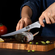 HOSHANHO Butcher Knife Set, 3 Piece High Carbon Steel, Silver