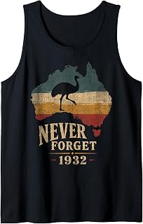 Emu Silhouette Never Forget 1932 Australia Tank Top