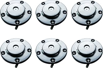 Thunder Group Excellante 5 Caster Trash Can Dollies, 18-Inch by 6-Inch, Black Plastic, Set of 6 Dollies