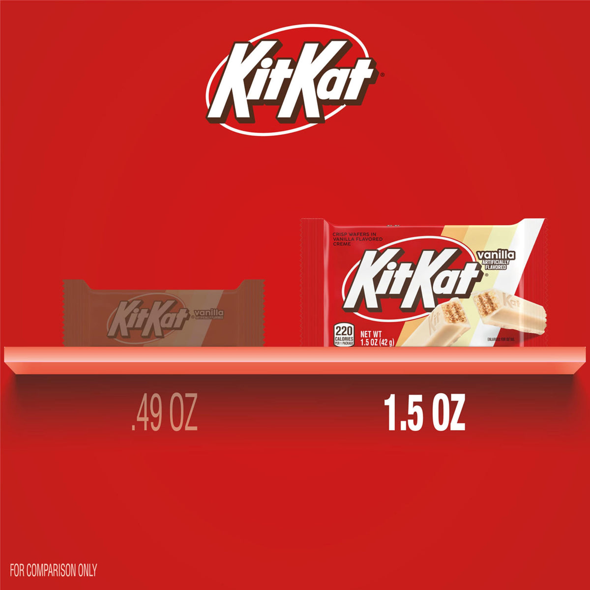 Vanilla Flavored Wafer Candy Bars by Kit Kat – 1.5 oz, Pack of 24