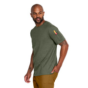 Men's Wicking Short Sleeve T-Shirt by Red Kap – Medium, Cotton, Olive Night Heather, Model SK4TOL SS M