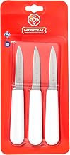 Mundial Set of 3 Chefs Paring Knife Collection - High Carbon Steel Set, 3-1/4-Inch Blade, White