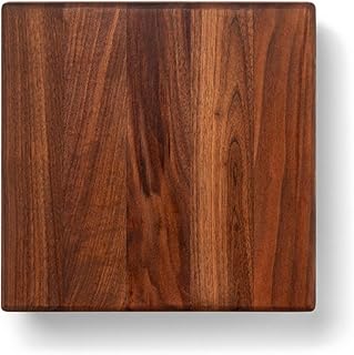 John Boos Block WAL-B9S Square Walnut Wood Edge Grain Cutting Board with Feet, 9 Inches Square, 1.5 Inches Thick 9" x 9" x 1.5"