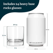 Libbey Heavy Base Rocks 24 / 24 Count (Pack of 1) / Heavy Base Old Fashioned Glasses