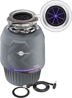 InSinkErator Evolution .75HP LED Garbage Disposal & Antimicrobial Flange | 3/4 HP, Advanced Series, Continuous Feed Food Waste Disposer, Odor-Fighting LED Flange​, 9-Year Limited Warranty, Septic Safe