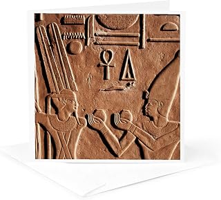 Egypt, Luxor, Karnak Temple, Head Detail god Min at the White Chapel. 1 Greeting Card with envelope