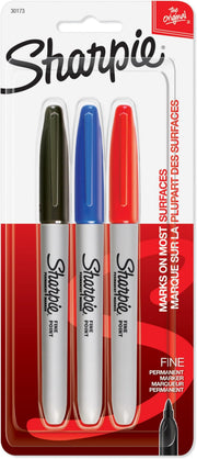 Permanent Markers by Sharpie – 3 Count (Pack of 5), Plastic, Assorted Colors, Pack of 5, Model 30173PP
