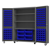 Mobile Cabinet by Durham – 48 x 24 x 76 inches, Alloy Steel, Grey, Model DCM48-BDLP-126-3S-5295
